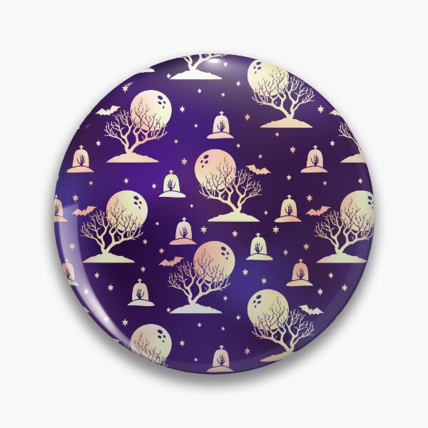 Item preview, Happy Halloween Funny Pattern with Full Moon and Cemetery Scene designed and sold by UniQueensShop.