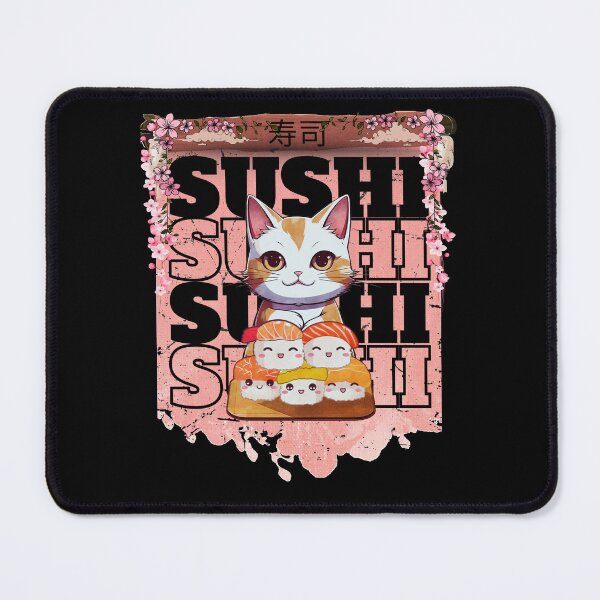 Item preview, Cat Eating Sushi designed and sold by CasmariaOnlineShop -.