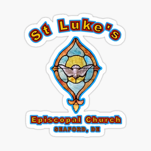 St Luke 1904 Stained Glass DOVE Cartouche Sticker