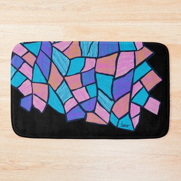 Item preview, Abstract stained glass window (pastel/large/black background) designed and sold by MentaLee.