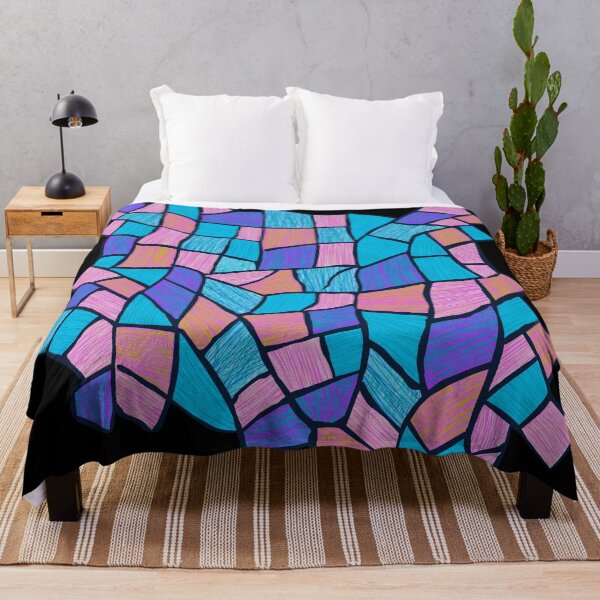 Item preview, Abstract stained glass window (pastel/large/black background) designed and sold by MentaLee.