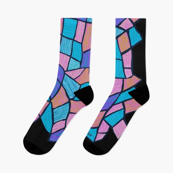 Item preview, Abstract stained glass window (pastel/large/black background) designed and sold by MentaLee.