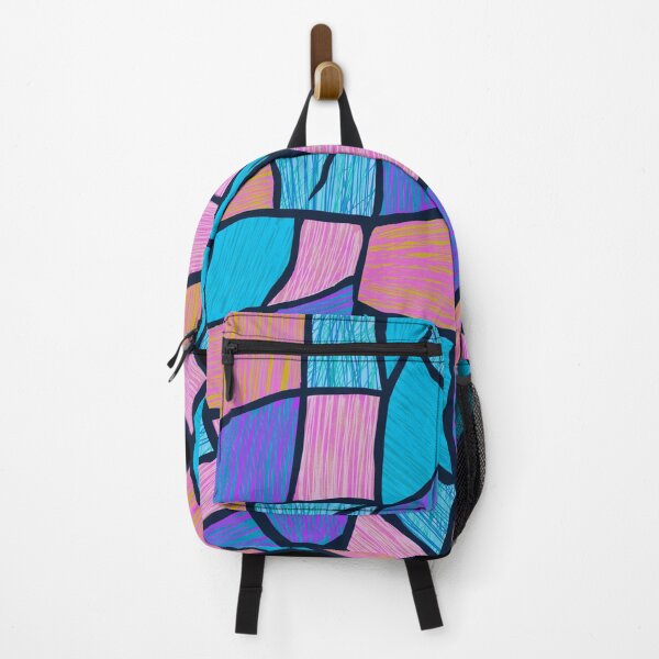 Item preview, Abstract stained glass window (pastel/large/black background) designed and sold by MentaLee.