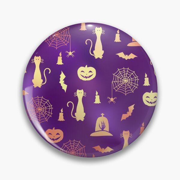 Item preview, Happy Halloween Funny Pattern With Pumpkins Bats Cats Candles and Spidernet designed and sold by UniQueensShop.