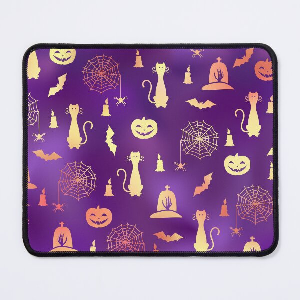 Item preview, Happy Halloween Funny Pattern With Pumpkins Bats Cats Candles and Spidernet designed and sold by UniQueensShop.