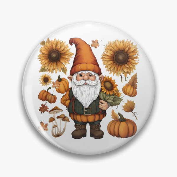 Item preview, Autumn Gnome with Pumpkins and Sunflowers  designed and sold by silviaol.
