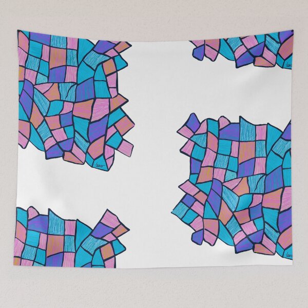 Item preview, Abstract stained glass window (pastel / small patterns / white background) designed and sold by MentaLee.