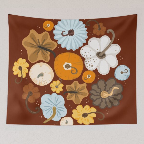 Item preview, Cute Halloween pumpkins of different colors, pattern, vegetables designed and sold by anastasiia-khy.