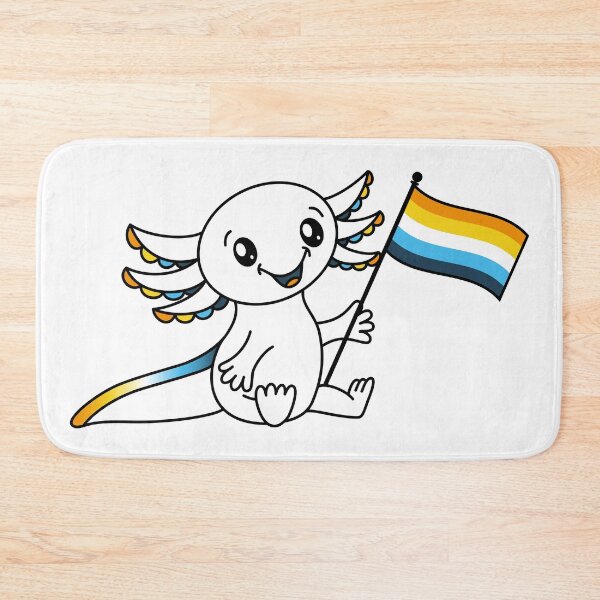 Item preview, Cute Axolotl with AroAce Sunset Pride Flag LGBTQ+ designed and sold by JoyfulJen.