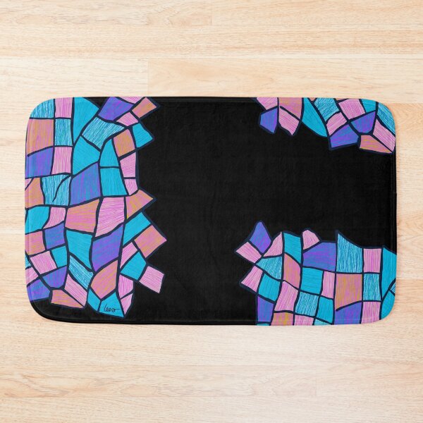 Item preview, Abstract stained glass window (pastel / small patterns / black background) designed and sold by MentaLee.