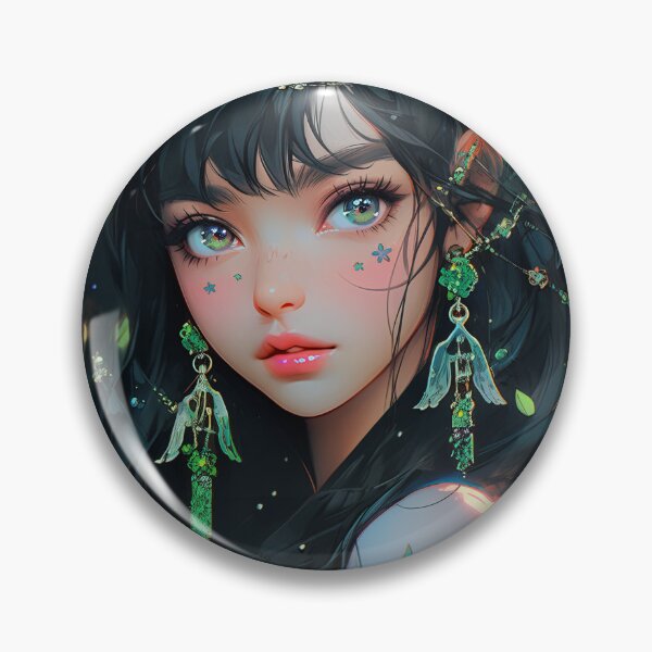 Item preview, Beautiful Elegant Green Tattooed Anime Girl designed and sold by bubblegoth.