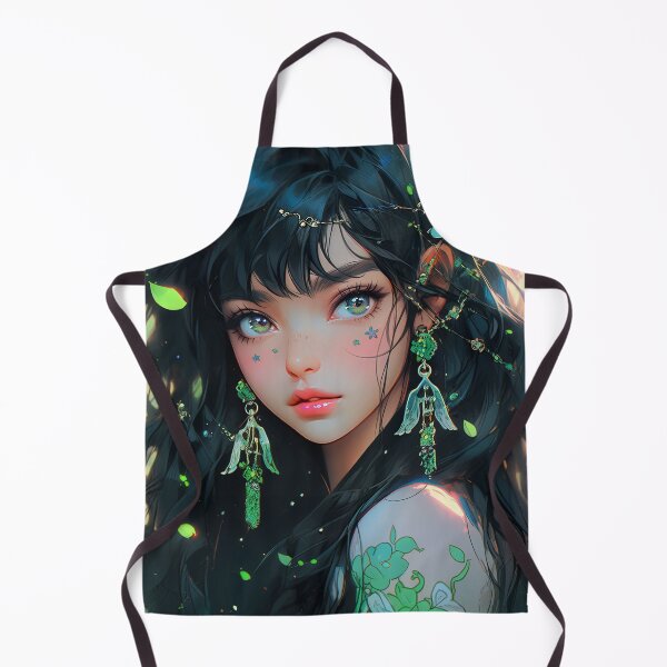 Item preview, Beautiful Elegant Green Tattooed Anime Girl designed and sold by bubblegoth.