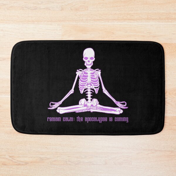Item preview, The Apocalypse is Coming Meditating Skeleton designed and sold by littledarklines.