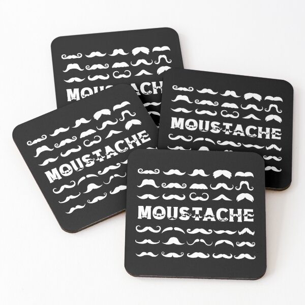 Item preview, White Moustaches on Black designed and sold by Flapi Store.