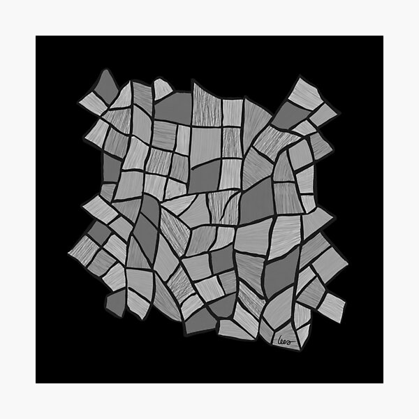 Item preview, Abstract stained glass window (gray / large / black background) designed and sold by MentaLee.