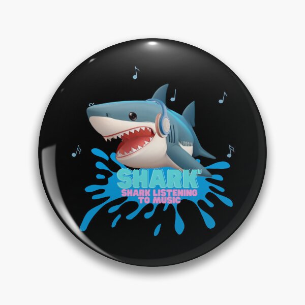 Item preview, shark listening to music designed and sold by BrightSeaDesign.