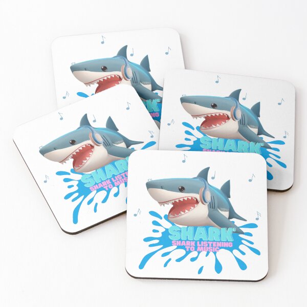 Item preview, shark listening to music designed and sold by BrightSeaDesign.