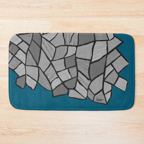 Item preview, Abstract stained glass window (gray / large / blue background) designed and sold by MentaLee.