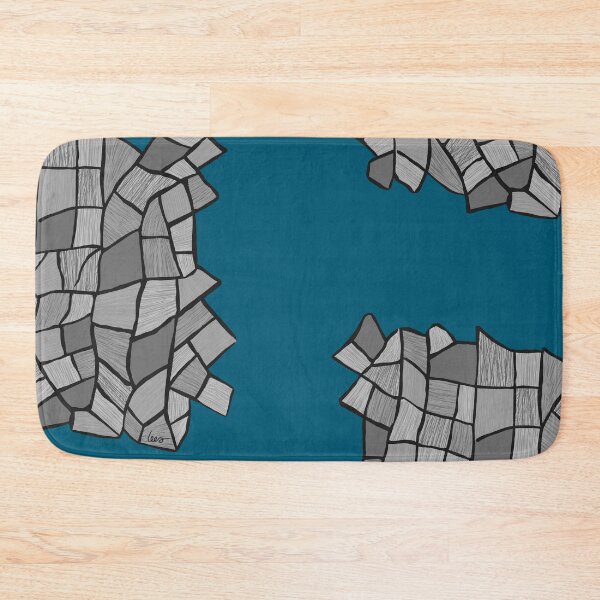 Item preview, Abstract stained glass window (gray / patterns & small / blue background) designed and sold by MentaLee.