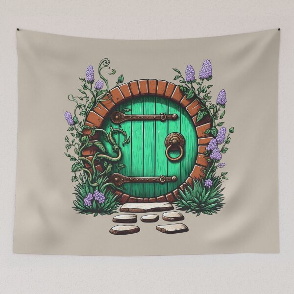 Item preview, Halfling Circular Door with Lavanders - Fantasy designed and sold by Fenay Designs.