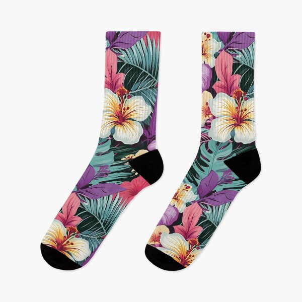 Item preview, Tropical Flowers and Leaves Pattern designed and sold by MiracleMarket.