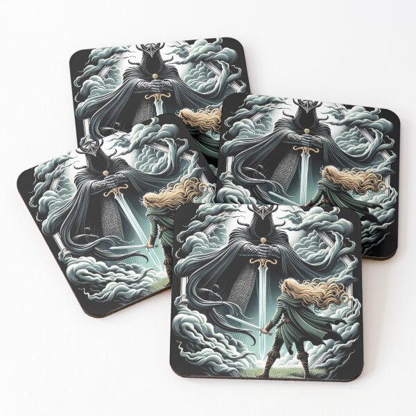 Item preview, Epic Duel - A Fierce Maiden and a Dark Wraith - Fantasy designed and sold by Fenay Designs.
