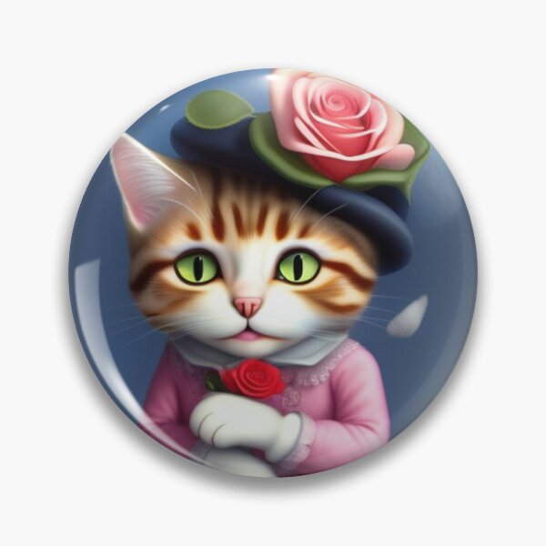 Item preview, Retro cat with rose designed and sold by Yelenaapen.