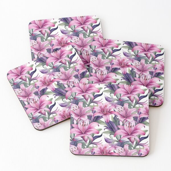Item preview, Pink and Purple Lilies Pattern designed and sold by MelKolaja.