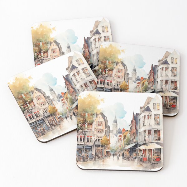 Item preview, Watercolor Glimpse of Essen City designed and sold by KatVik-Design.