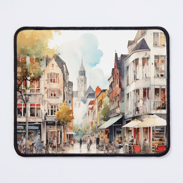 Item preview, Watercolor Glimpse of Essen City designed and sold by KatVik-Design.
