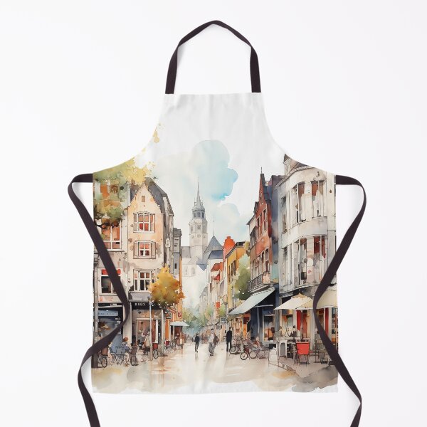 Item preview, Watercolor Glimpse of Essen City designed and sold by KatVik-Design.