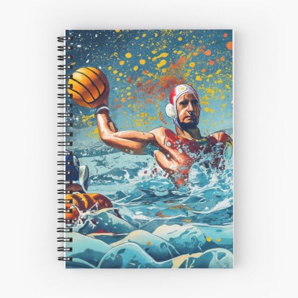 Item preview, Storm in the water. Waterpolo painting, three players in the swimming pool playing waterpolo, art vision designed and sold by waterpoloworld.