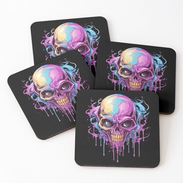 Item preview, Colorful alien skull designed and sold by drizzd.
