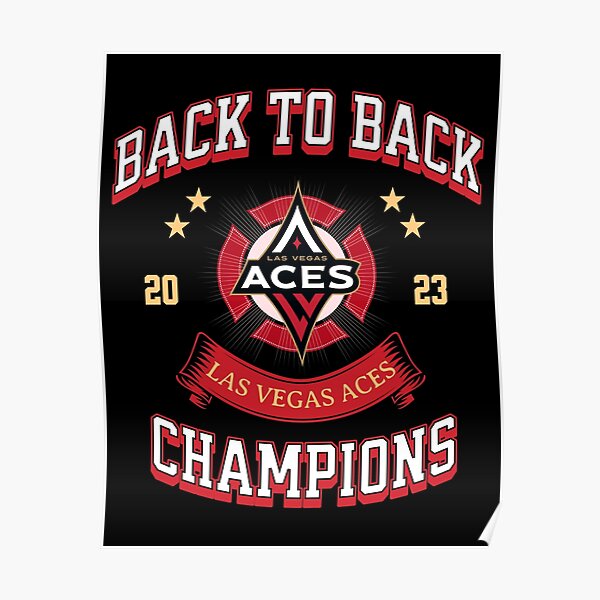 GasparArts Las Vegas Aces WNBA Back to Back Champions 2023 T-Shirt