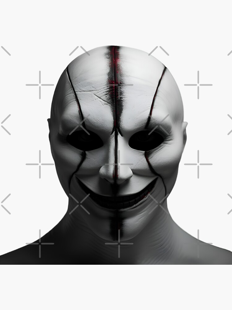 A scary white mask Sticker for Sale by AI-Only