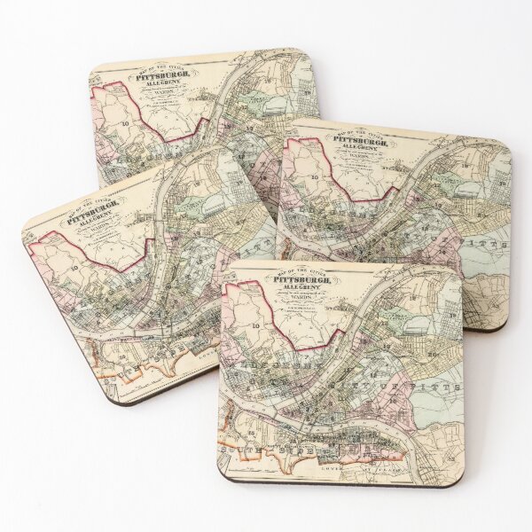 Item preview, Map of the Cities of Pittsburgh and Allegheny designed and sold by Francespoppy.
