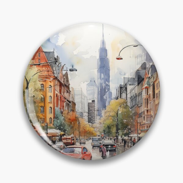 Item preview, Frankfurt's Skyline in Aquarelle designed and sold by KatVik-Design.