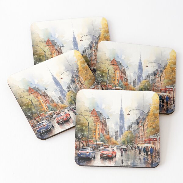 Item preview, Frankfurt's Skyline in Aquarelle designed and sold by KatVik-Design.