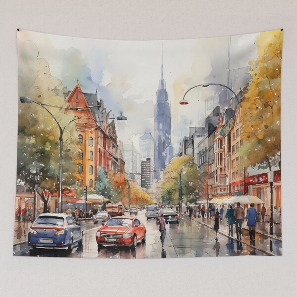 Item preview, Frankfurt's Skyline in Aquarelle designed and sold by KatVik-Design.