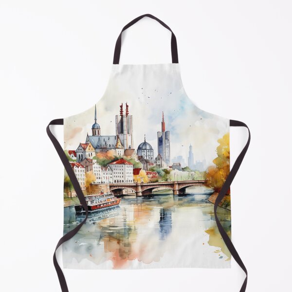 Item preview, Main River's View: Frankfurt in Aquarelle designed and sold by KatVik-Design.