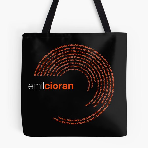 Artikelvorschau, Poster mit berühmten Zitaten von Emil Cioran [orangerot] entworfen und verkauft von CMYKStudio.