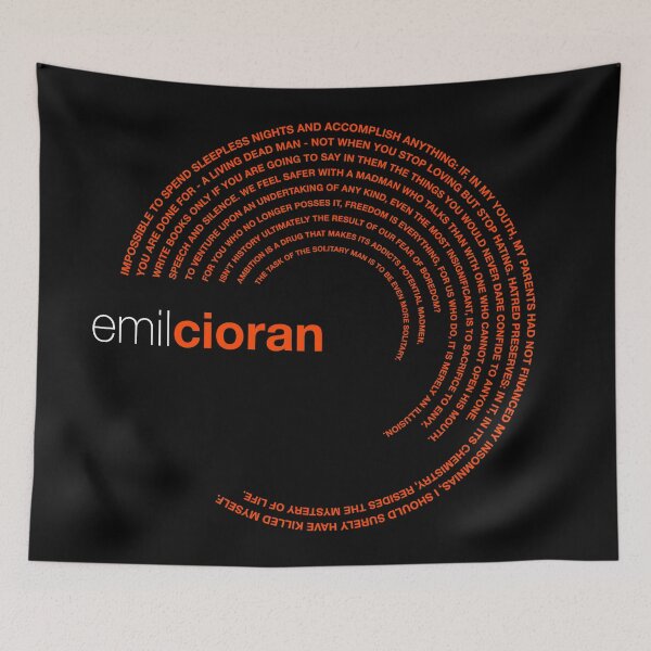 Item preview, Emil Cioran famous quotes poster [orangered] designed and sold by CMYKStudio.