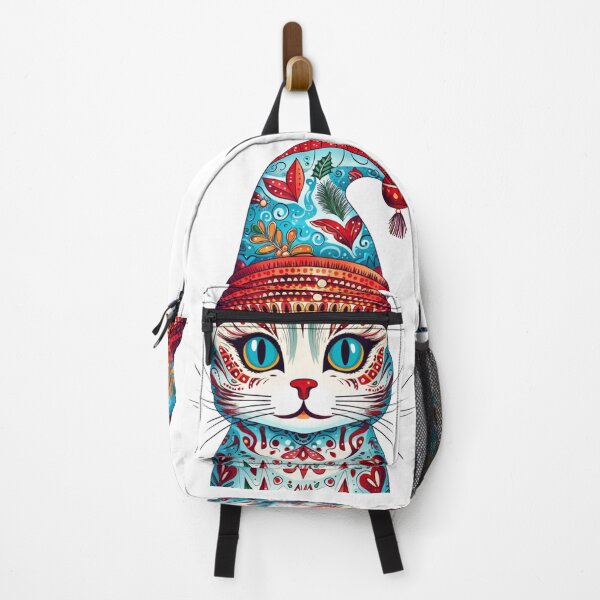 Item preview, Folk Art Christmas Cat designed and sold by TukiiDesign.