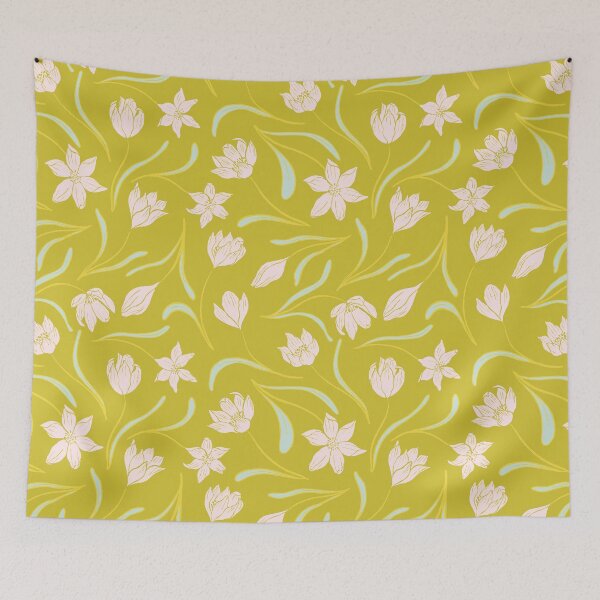 Item preview, Snow (Early) Crocus Ditsy Delight in pastel spring color palette, sweet and feminine designed and sold by Jean-Pham.