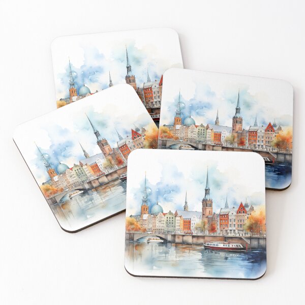 Item preview, Elbe's Embrace: Watercolor Visions of Hamburg designed and sold by KatVik-Design.