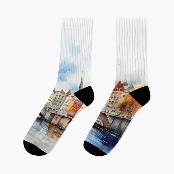 Item preview, Elbe's Embrace: Watercolor Visions of Hamburg designed and sold by KatVik-Design.