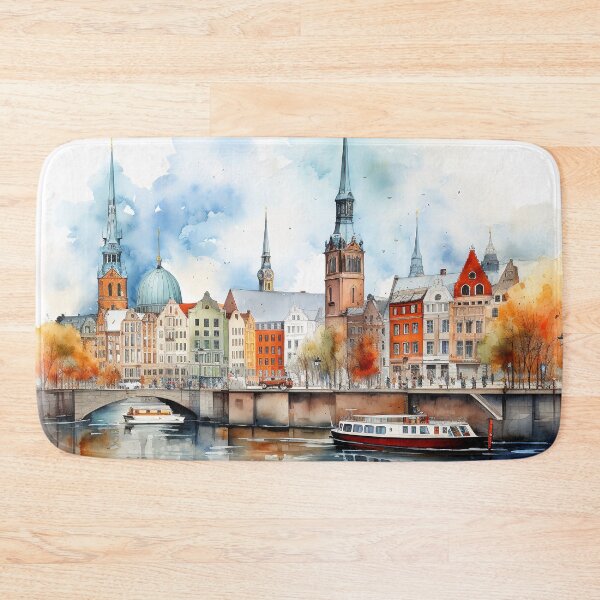 Item preview, Elbe's Embrace: Watercolor Visions of Hamburg designed and sold by KatVik-Design.