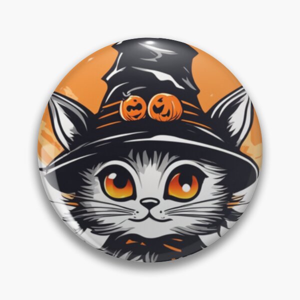 Artikelvorschau, Süße Halloween-Katze: Hexenhut und Spukhaus-Vergnügen entworfen und verkauft von ArtazaBazaar.