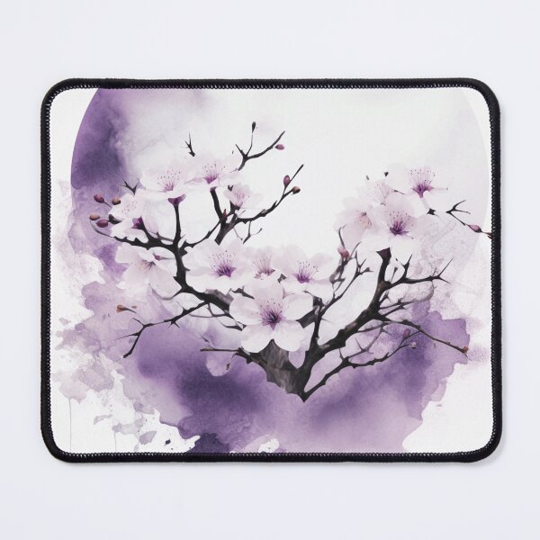 Item preview, Japandi cherry blossom in digital lavender color designed and sold by filigreedigital.