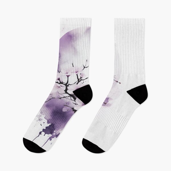 Item preview, Japandi cherry blossom in digital lavender color designed and sold by filigreedigital.